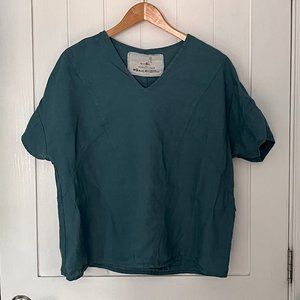 Not Perfect Linen (NPL) Basel Boxy Top - dark turquoise (Size M/L)